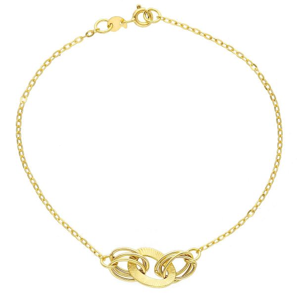 Immagine di Bracciale da donna maglia fantasia oro giallo 9k | 19 cm