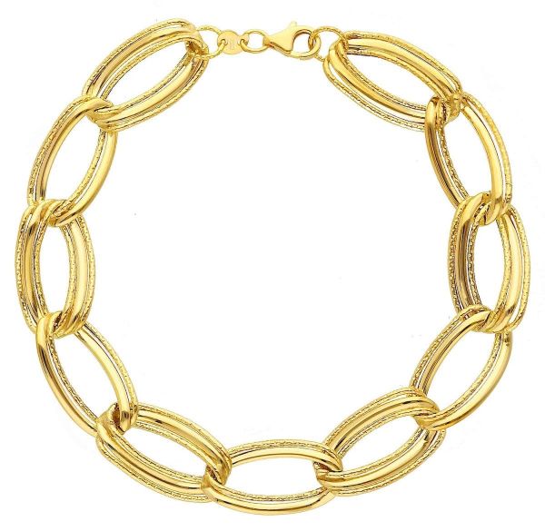 Immagine di Bracciale da donna maglia fantasia oro giallo 9k | 20 cm