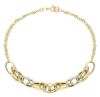 Immagine di Bracciale da donna maglia fantasia oro bicolor 9k | 20 cm