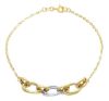 Immagine di Bracciale da donna maglia fantasia oro bicolor 9k | 20 cm