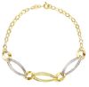Immagine di Bracciale da donna maglia fantasia oro bicolor 9k | 20 cm