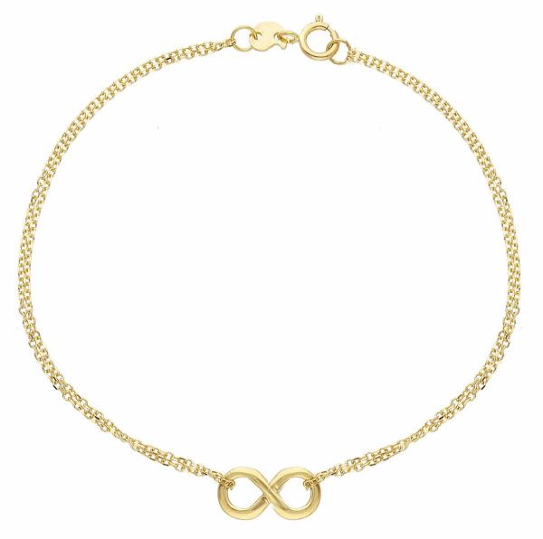 Immagine di Bracciale doppio Rolò simbolo Infinito oro giallo 9k | 17+2 cm 