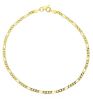 Picture of 9k yellow gold 3+1 Figaro link men's Bracelet | 21 cm