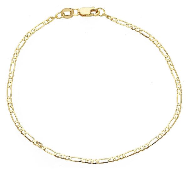 Immagine di Bracciale Figaro 3+1 uomo oro giallo 9k | 21 cm 