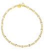 Immagine di Bracciale maglia Figaro uomo donna oro giallo 9k | 19 cm 