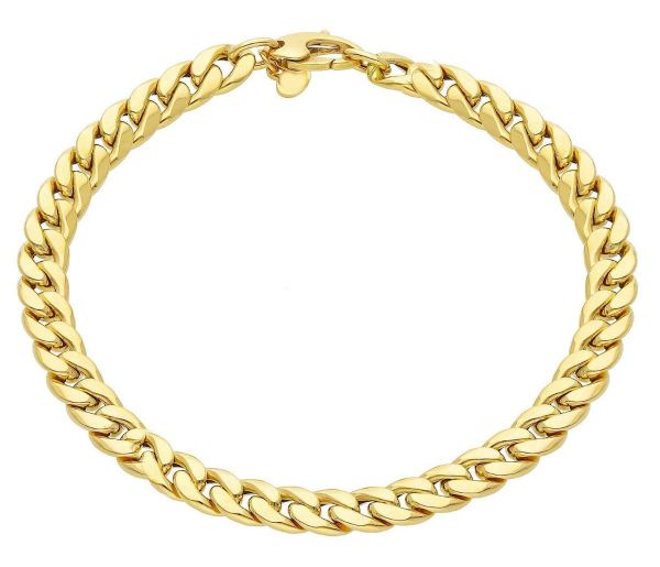 Picture of 18k yellow gold Cuban link men's Bracelet | 20 cm