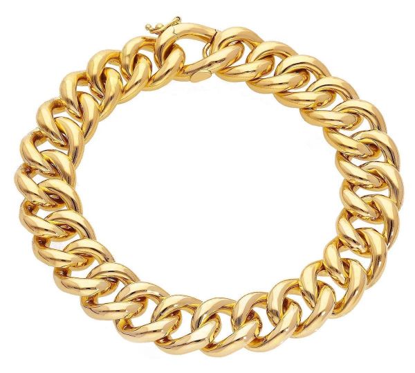 Immagine di Bracciale Groumette uomo oro giallo 18k | 20 cm 