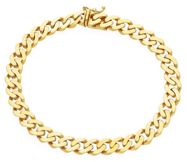 Picture of 18k yellow gold Cuban link men's Bracelet | 21 cm
