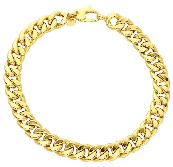 Immagine di Bracciale Cubana uomo oro giallo 9k | 21 cm 