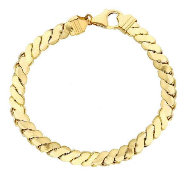 Imagen de Pulsera eslabón plano oro amarillo 18k | 19 cm