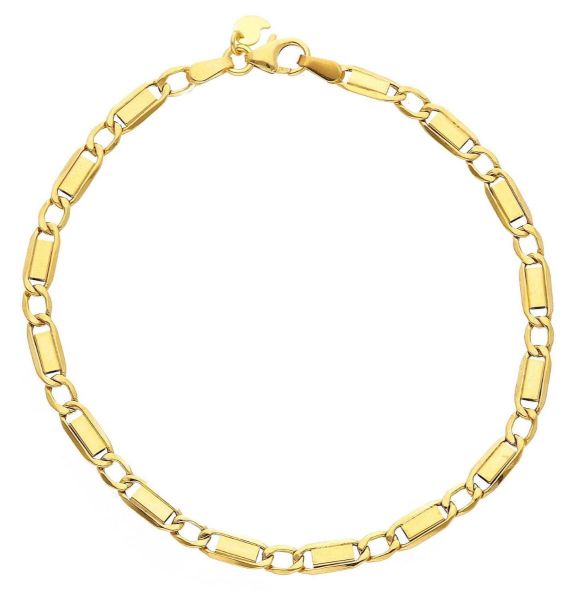 Immagine di Bracciale maglia piatta vuota oro giallo 9k | 21 cm 