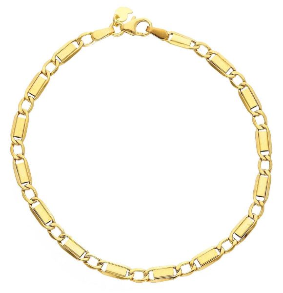 Immagine di Bracciale maglia piatta uomo donna oro giallo 9k | 19 cm 