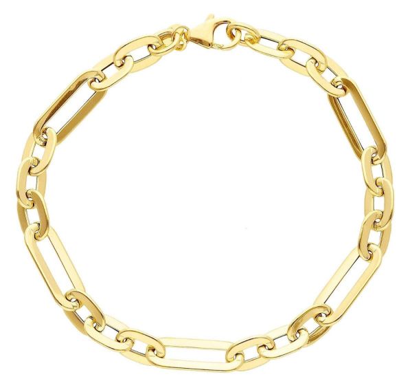 Imagen de Pulsera malla Rolò alternada oro amarillo 18k | 19 cm
