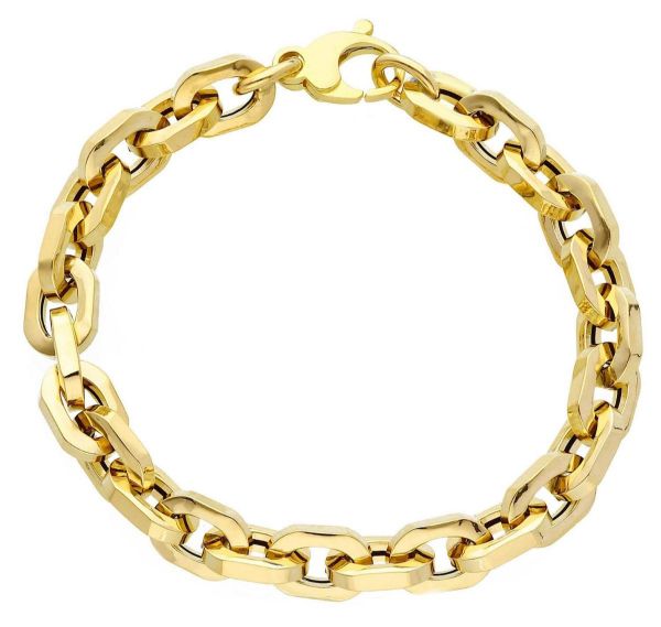 Imagen de Pulsera malla Paperclip oro amarillo 18k | 20 cm