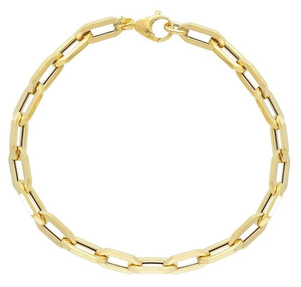 Immagine di Bracciale Paper Clip esagonale oro giallo 18k | 20 cm 