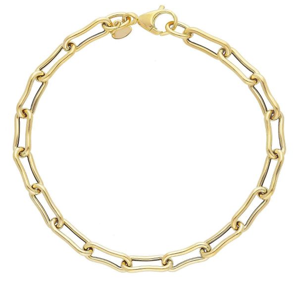 Immagine di Bracciale Paperclip ondulata oro giallo 18k | 20 cm 