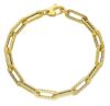 Imagen de Pulsera malla Paperclip estriada oro amarillo 18k | 19 cm