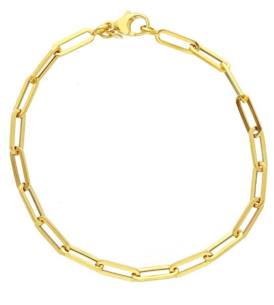 Immagine di Bracciale Paperclip uomo donna oro giallo 9k | 19 cm 