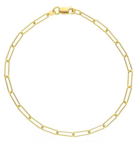 Picture of Solid 9k yellow gold Paperclip Bracelet | 19 cm