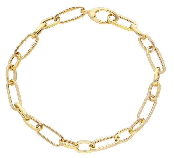 Imagen de Pulsera malla Rolo alternada oro amarillo 18k | 19 cm