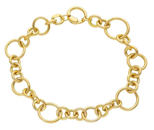 Imagen de Pulsera malla Rolò alternada oro amarillo 18k | 19 cm