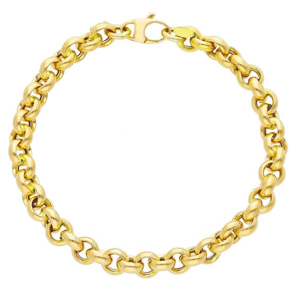 Imagen de Pulsera malla Rolo oro amarillo 18k | 19 cm