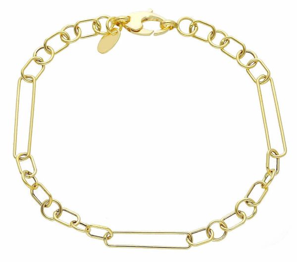 Imagen de Pulsera malla Rolo oro amarillo 18k | 19 cm