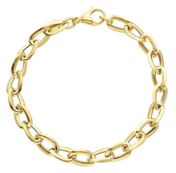 Imagen de Pulsera malla Rolo oro amarillo 18k | 19 cm