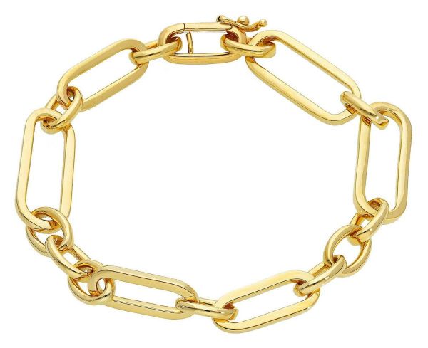 Imagen de Pulsera malla Rolo oro amarillo 18k | 19 cm