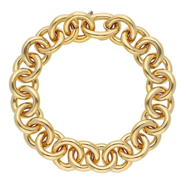 Imagen de Pulsera malla Rolo oro amarillo 18k | 19 cm