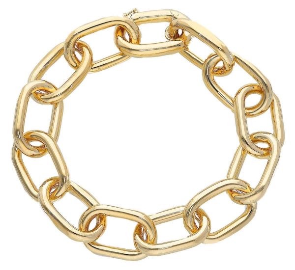 Imagen de Pulsera malla Rolo oro amarillo 18k | 20 cm