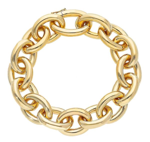 Imagen de Pulsera malla Rolo oro amarillo 18k | 20 cm