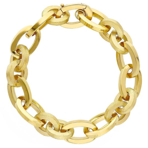 Imagen de Pulsera malla Rolo oro amarillo 18k | 21,5 cm