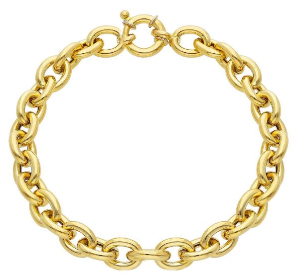 Immagine di Bracciale Rolò ovale uomo donna oro giallo 18k | 20 cm 