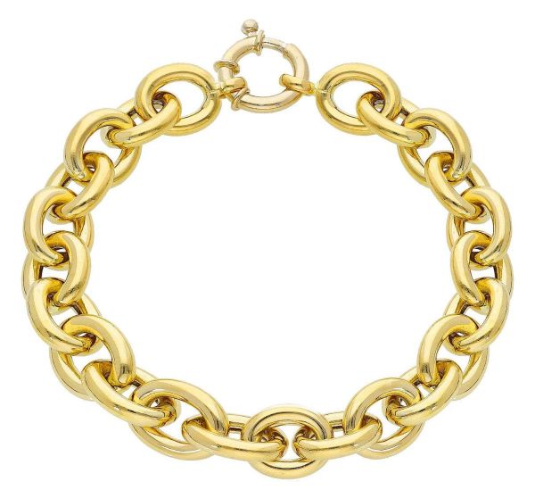 Immagine di Bracciale Rolò ovale uomo donna oro giallo 18k | 20 cm 