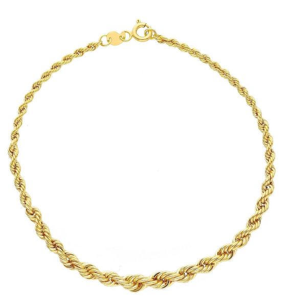 Imagen de Pulsera escalar malla Cordón oro amarillo 9k | 19 cm