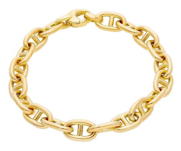 Picture of 18k yellow gold Anchor link Bracelet | Made in Italy | 19 cm