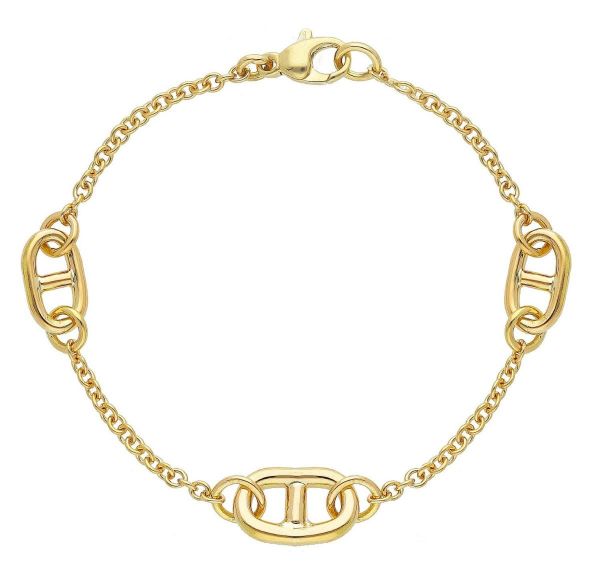 Picture of 18k yellow gold Anchor link Bracelet | 19 cm