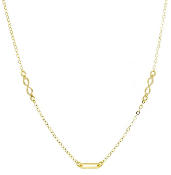 Immagine di Girocollo 2 simboli Infinito oro giallo 9k | 39+3 cm 