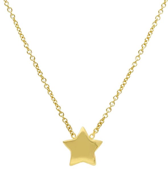 Immagine di Girocollo Stella oro massiccio giallo 18k | 40+2 cm 