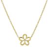 Picture of Flower Necklace | 9k yellow gold | 42+3 cm