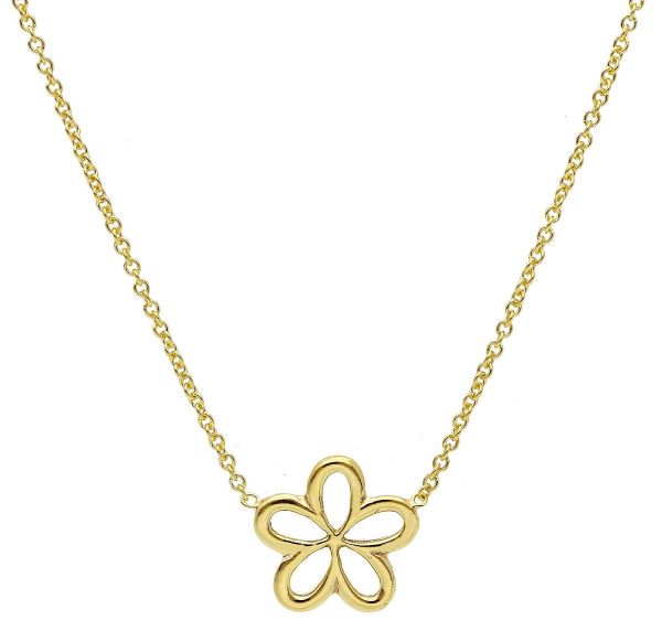 Picture of Flower Necklace | 9k yellow gold | 42+3 cm