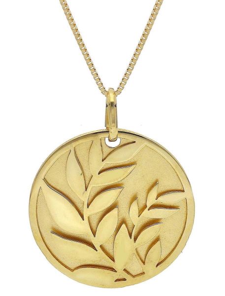 Imagen de Collar Hoja oro amarillo 9k | 42+3 cm 