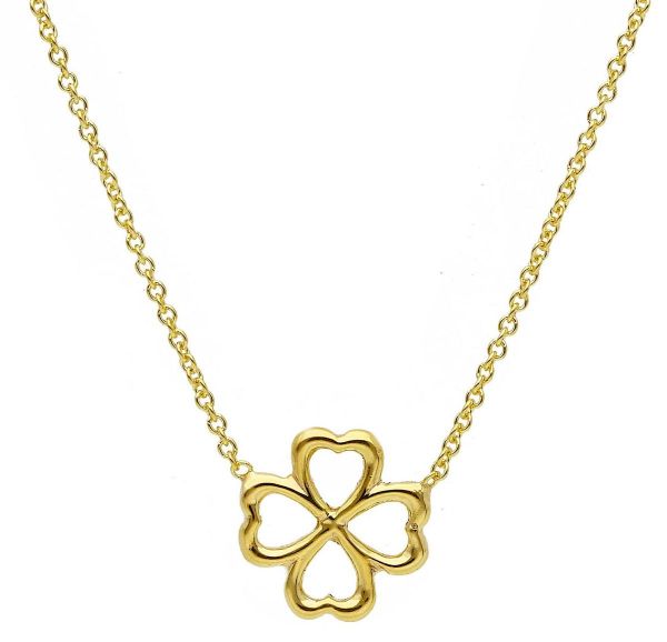 Imagen de Collar Trébol de cuatro hojas oro amarillo 9k | 42+3 cm 