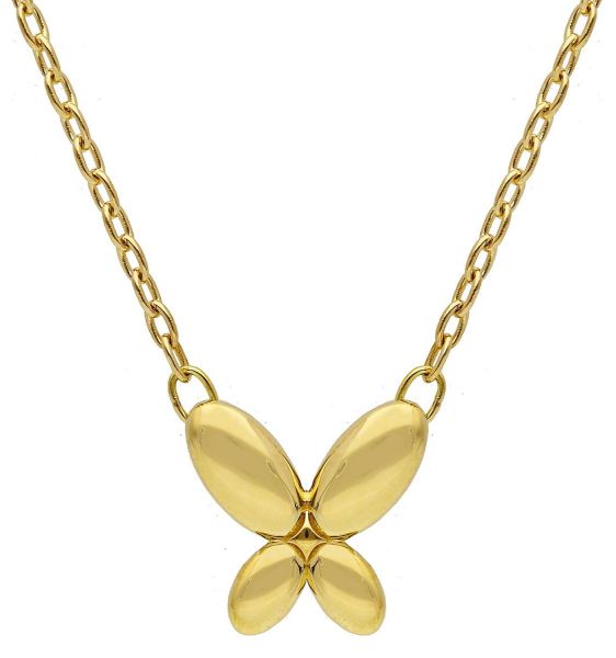Imagen de Collar Mariposa oro amarillo macizo 18k | 43 cm 