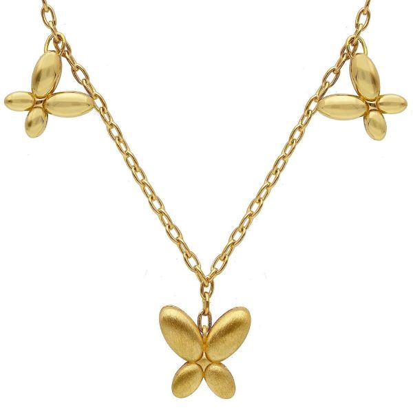 Imagen de Collar Mariposas oro amarillo macizo 18k | 43 cm 