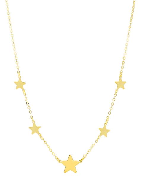 Imagen de Gargantilla Estrellas oro amarillo 9k | 44 cm 