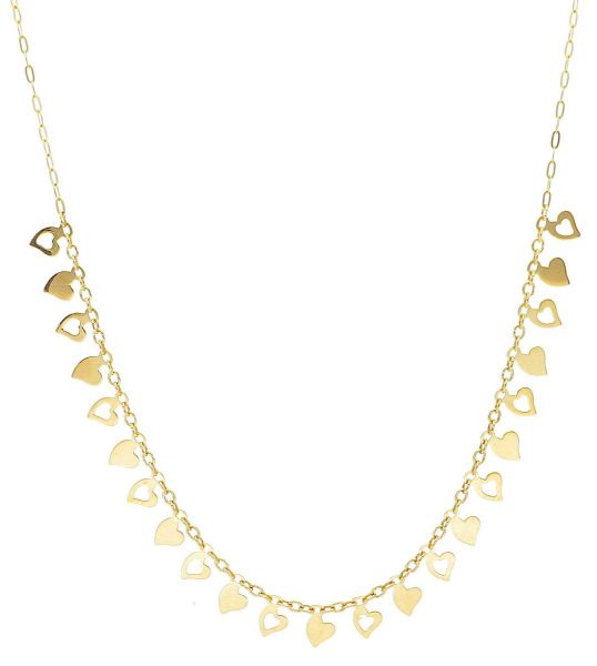 Imagen de Collar Corazones charms oro amarillo 9k | 45 cm 