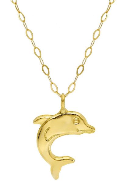 Picture of Dolphin Necklace | 18k yellow gold | 45 cm