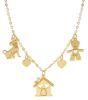 Imagen de Collar Casa Niño Perro Corazones oro amarillo 18k | 45 cm 